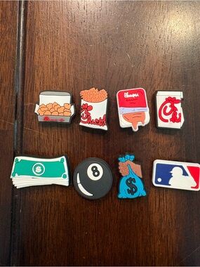 8 Croc Charms (Chick-fil-A, Money, 8 Ball, MLB)